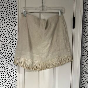 J Crew Raffia Trimmed Linen Skirt